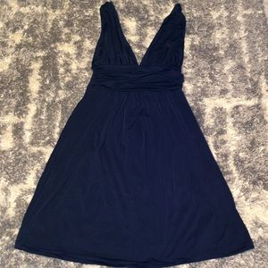 Super soft silky material Navy e Marilyn Monroe-esque Style flowie dress